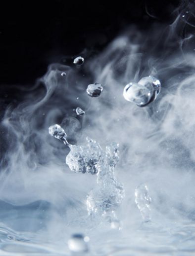 Water steam produced by sprinkler systems